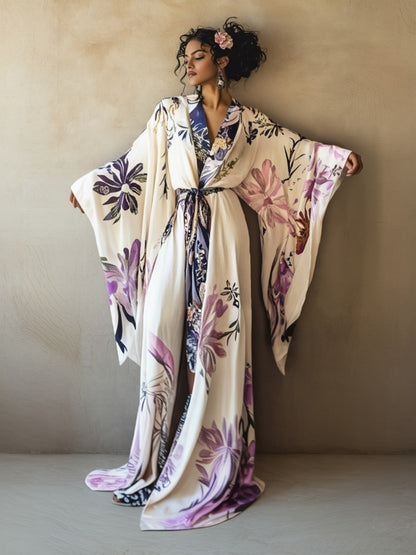 Single-piece Set, Elegant and Comfortable Women's Kimono with Exquisite 3D Print, Made of Soft Fabric with a Loose Fit, Perfect for Loungewear at Home, Polyester and Machine Washable
