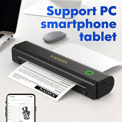 N80 Portable Inkless Thermal Printer, Wireless Wireless Mobile Printer Supports 8.5X11 US Letter A4 Thermal Paper, Compatible with Phone And Laptop for Home Office School Travel