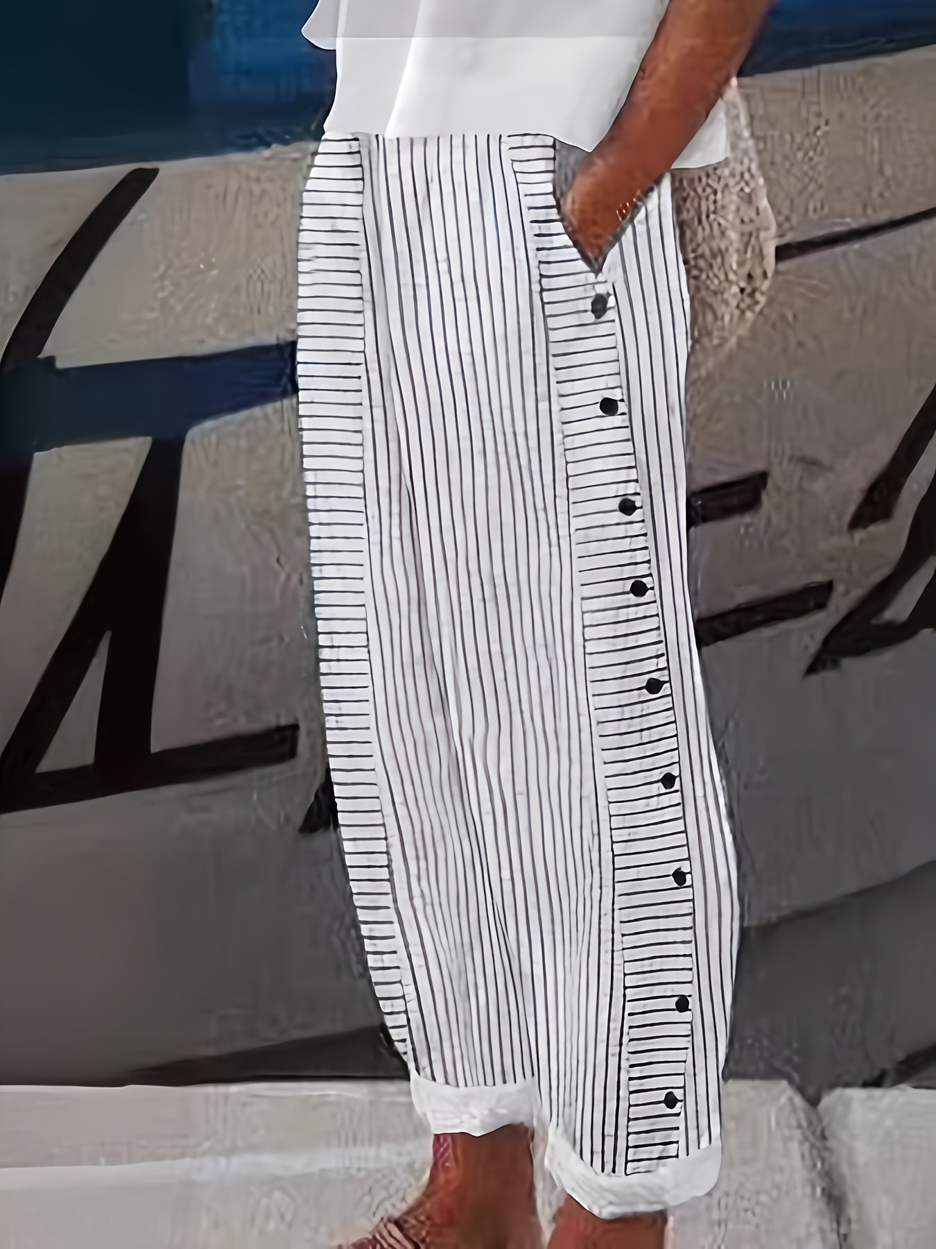 Western 2024 New Women'S Striped Casual Trousers
