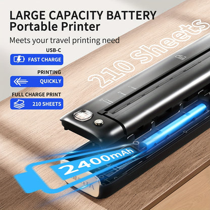 Rongta F81 Portable Wireless Thermal Printer & Scanner - / Mobile Printer for Smartphones/Tablets/Laptops, Inkless Operation,, 203 DPI High-Res A4/Letter Printing, Compatible with //PCs (Thermal Paper Only)