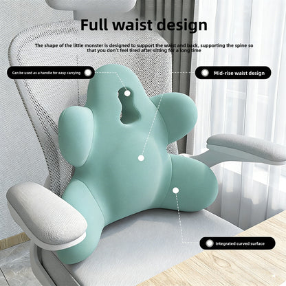 Ergonomic Memory Foam Waist Support Cushion, Breathable Lumbar Back Pillow, Fatigue Relief Back Pad for Office Chair, Home And Desk Long Sitting Use