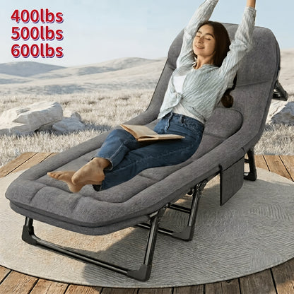 Outdoor Folding Bed, Camping Bed With Mattress, Portable Folding Bed, Weighing 600 Pounds, Handbag, Suitable For Rest, Travel, Garden, Balcony, Courtyard, Outdoor Solely