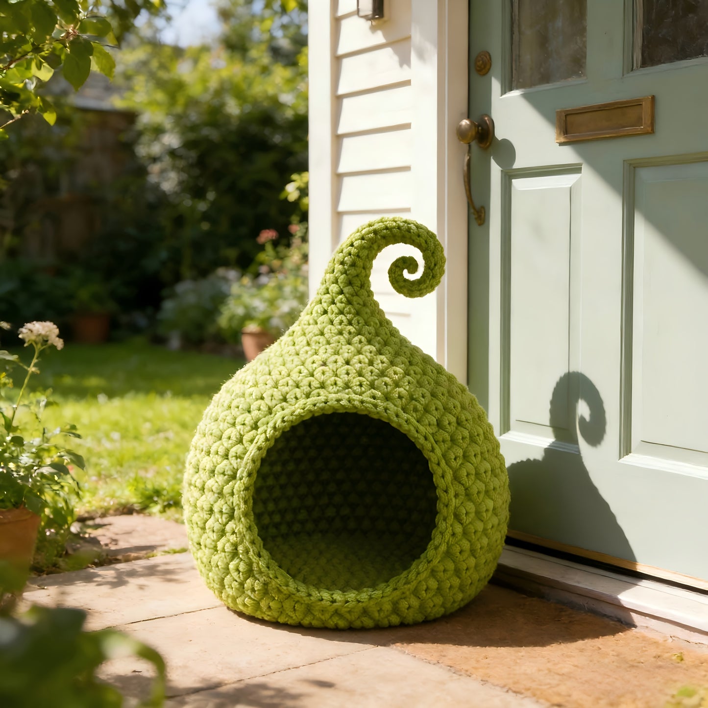 DIY Crochet Amigurumi Avocado Green Elf Hat & Bed Craft Suitable for - Handmade Gift with Step-by-Step Video Tutorial, Avocado-Themed Pet Bedding for Adults, for Halloween, Christmas, Birthdays, Housewarming for Pet Lovers, Mom, Girlfriend